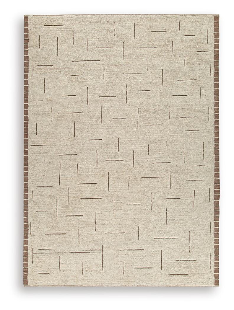 Close-up of Clayman beige and brown rug texture