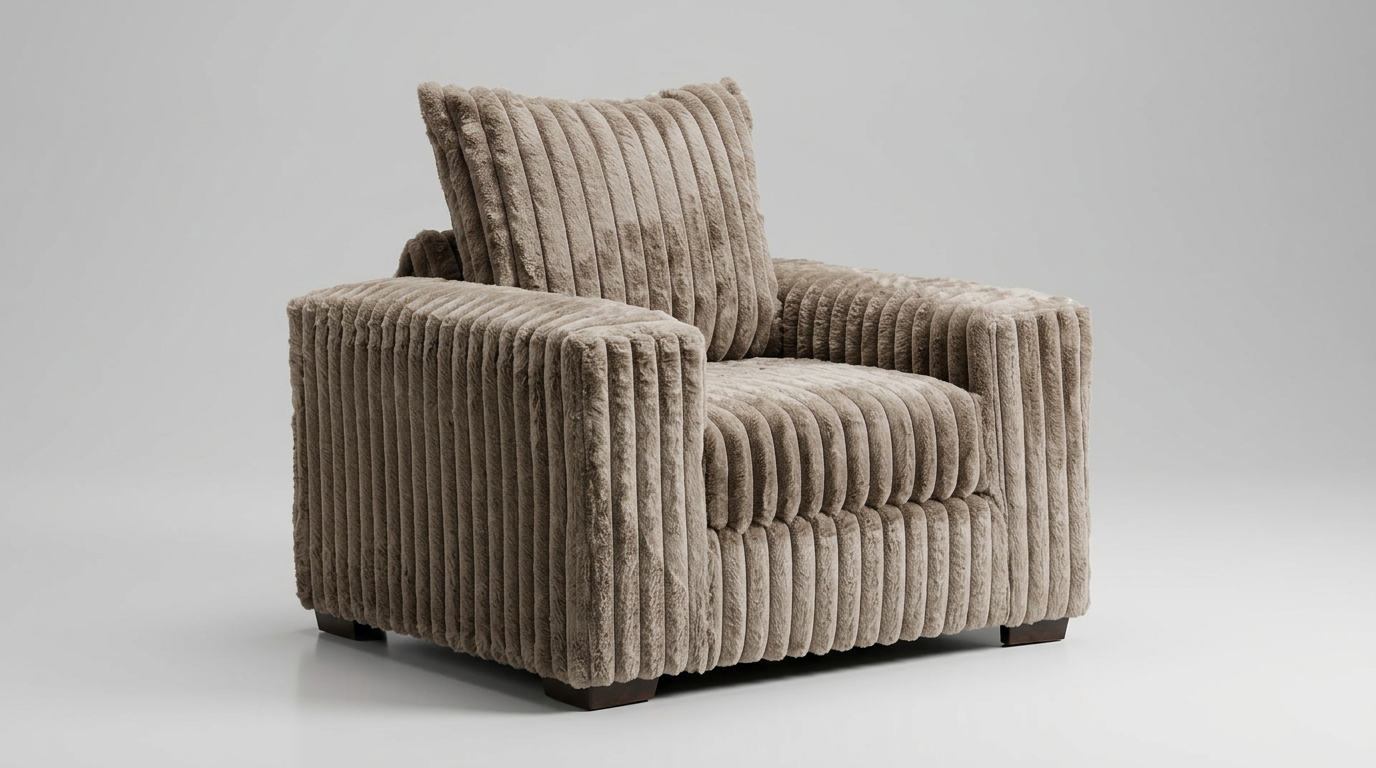 Texan Mocha Oversized Corduroy Chair from Decor Furniture