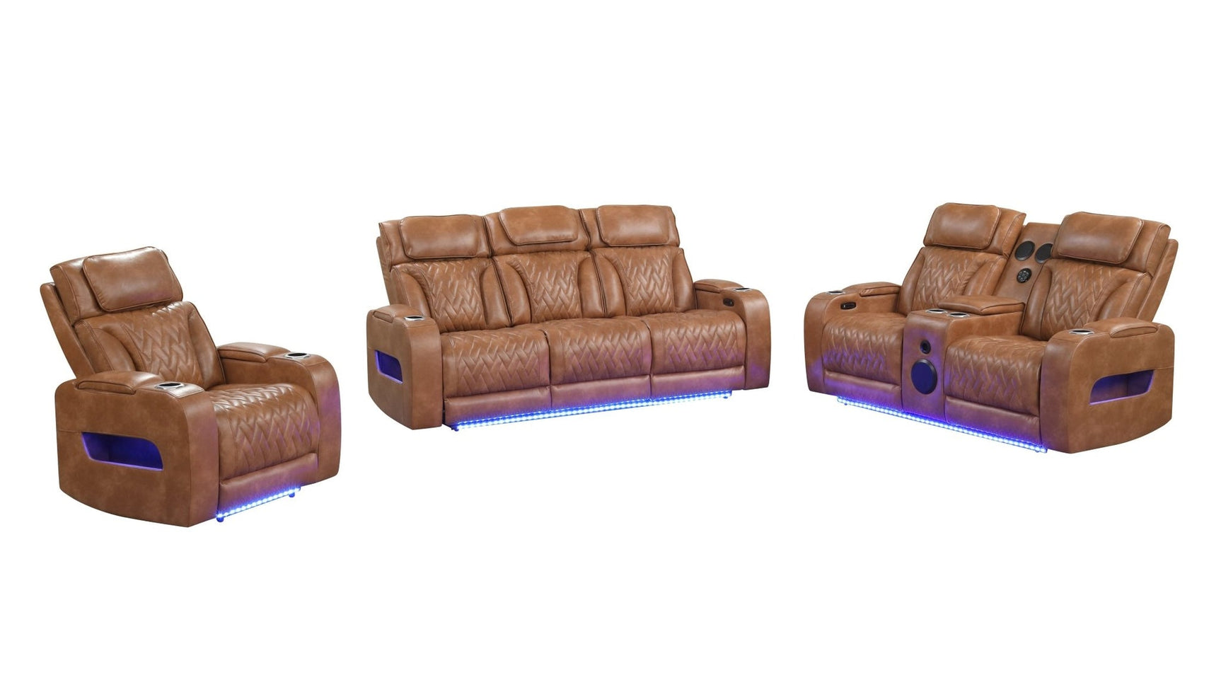 Recliner power headrest and arm storage feature