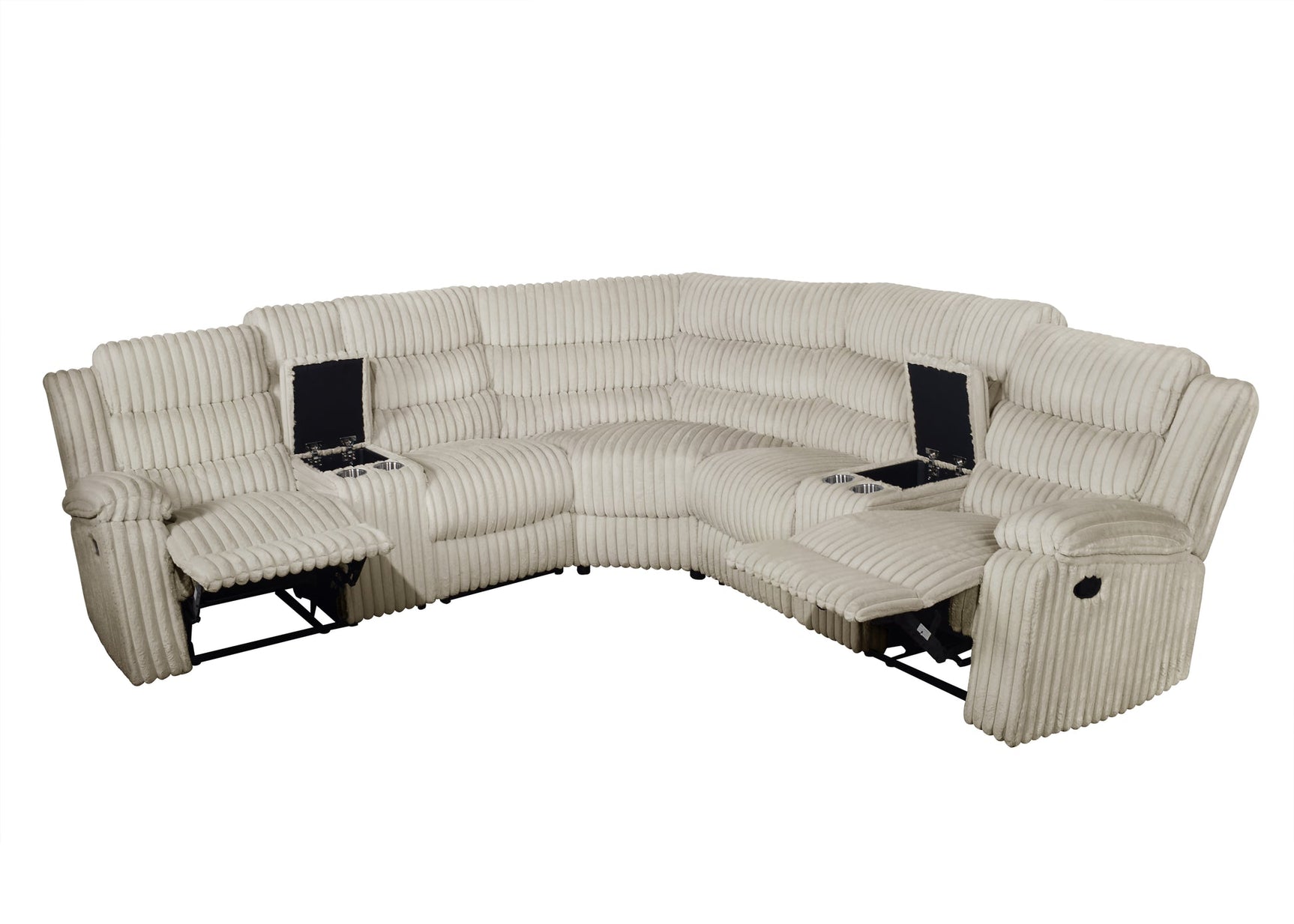 Calantha sectional recliner open function side view
