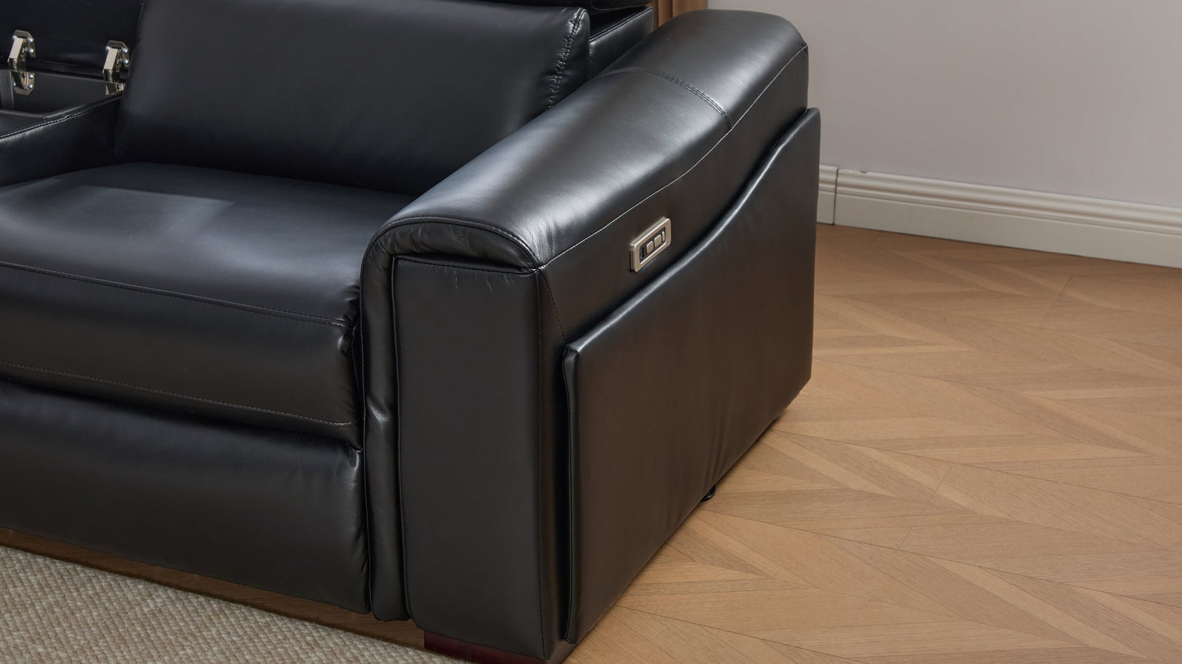 Divani Black power reclining sectional sofa
