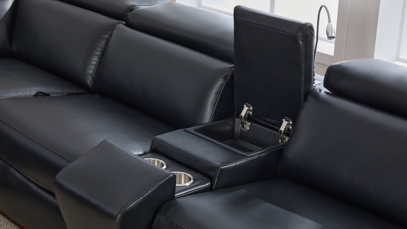 Divani Black power reclining sectional sofa