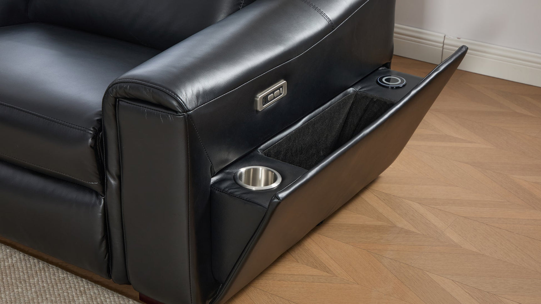 Divani Black power reclining sectional sofa