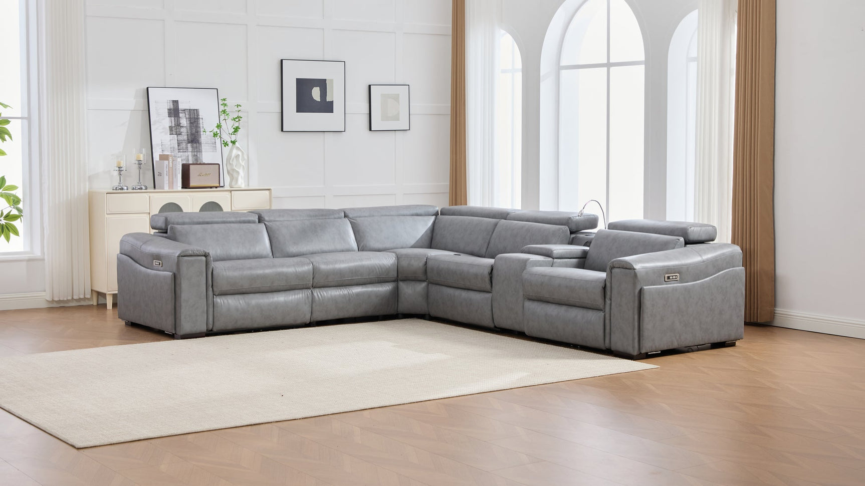 Divani sectional reading lamp illuminated