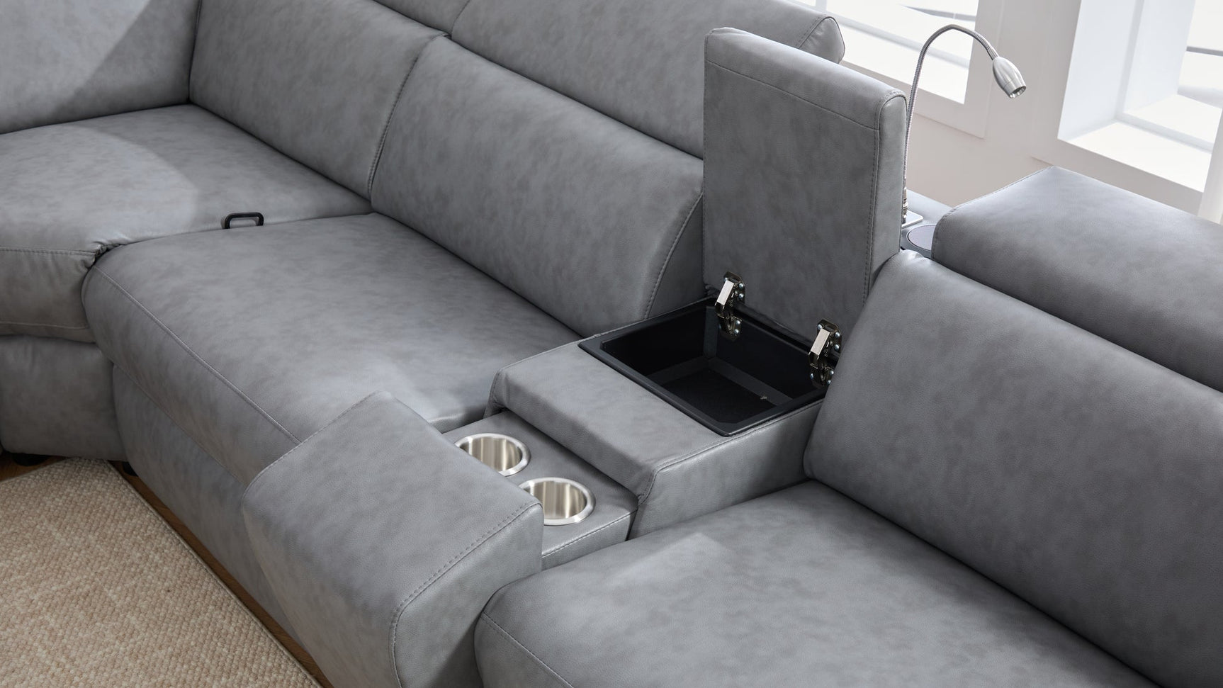 Storage pocket detail on sectional side