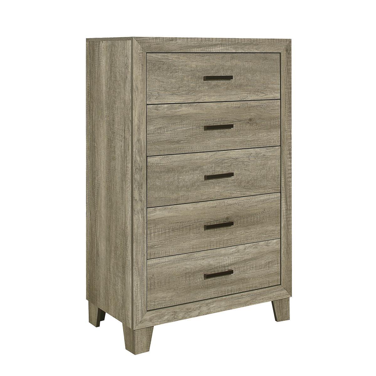 Wall-mounted mirror completing the bedroom set