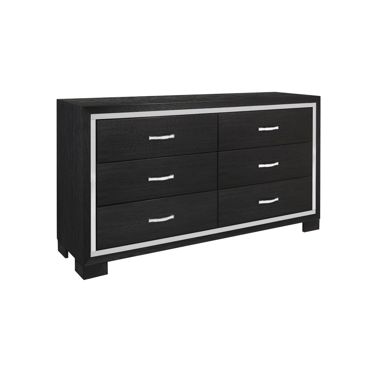 Nightstand with drawer and open shelf from Bellante Black set