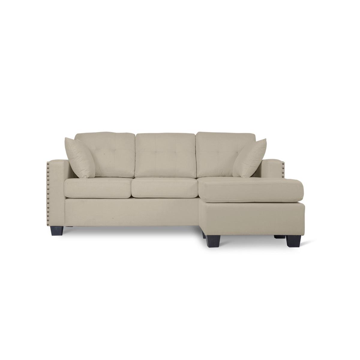 Detail of sofa legs and fabric texture