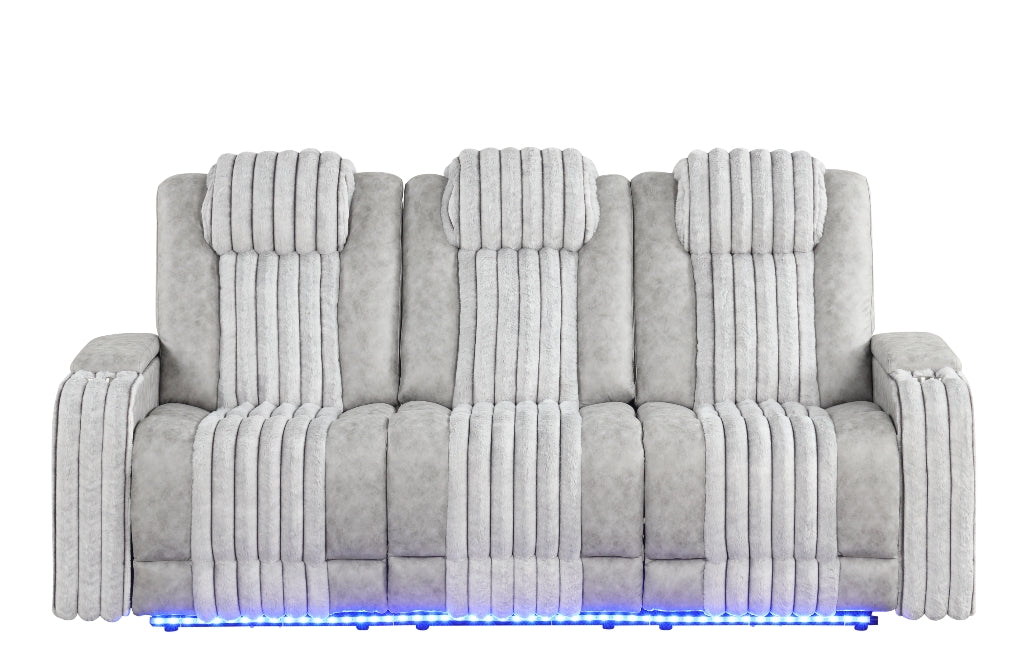 Close up of storage arms on Lita loveseat