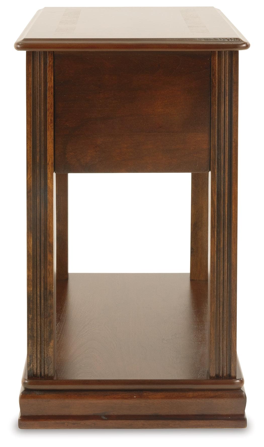 Breegin Brown Chairside End Table back view