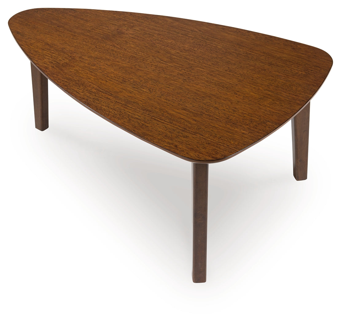 Lyncott Medium Brown Wood Coffee Table top surface