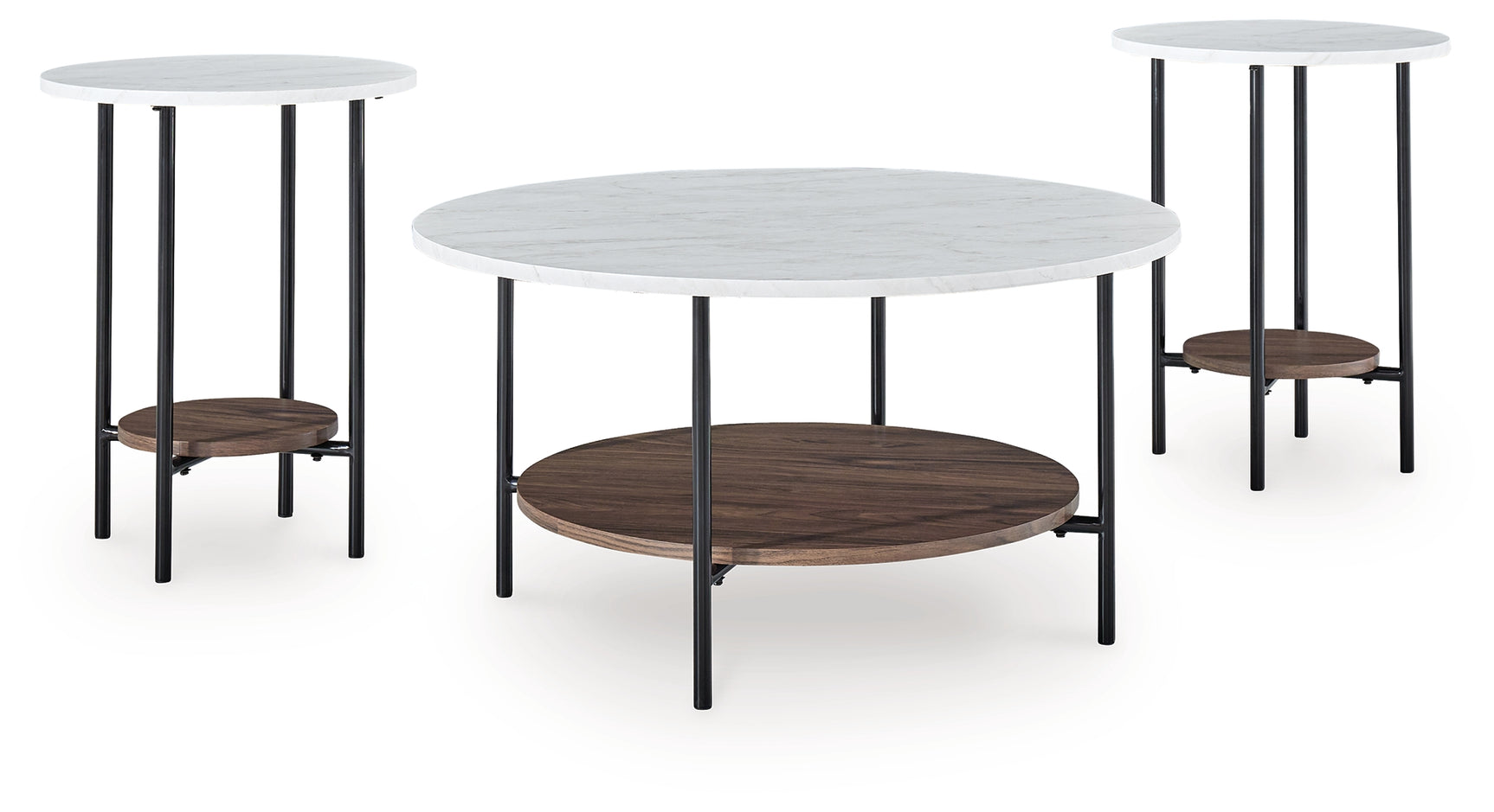 Wrenwich coffee and end tables set, viewed at angle