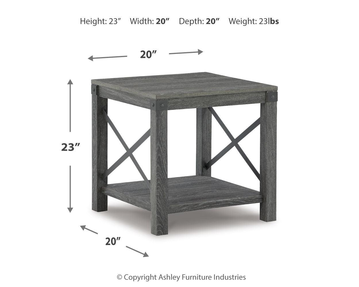Freedan End Table dimensions diagram