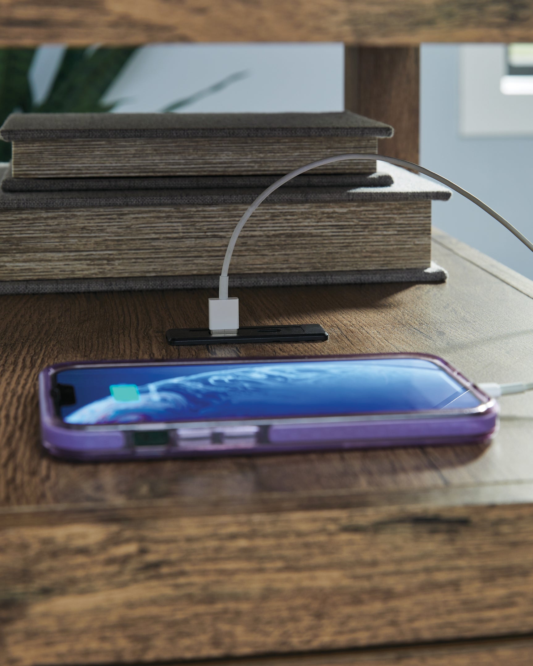 Close-up of USB-A and USB-C charging ports