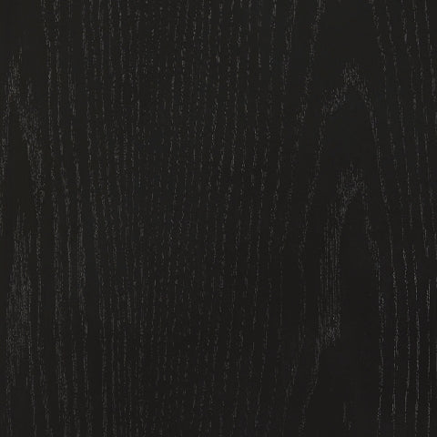 Close-up of rich black wood grain finish
