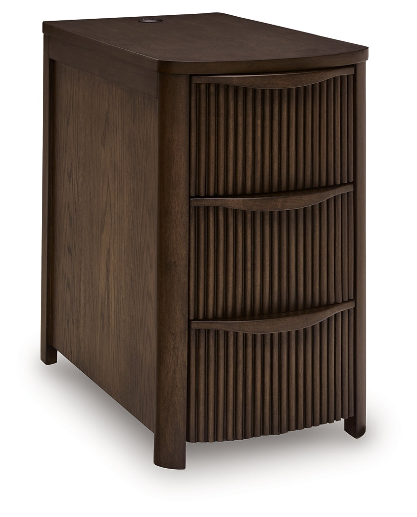Camdill chairside end table open drawer view