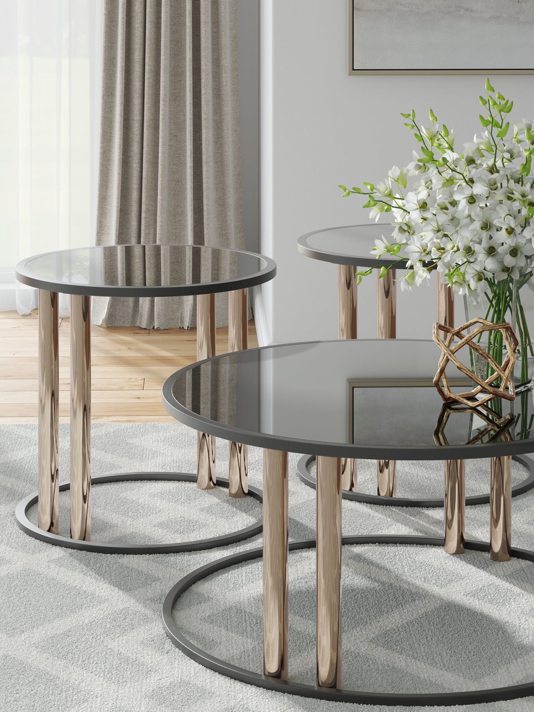 Hannerly table set styled in contemporary living room
