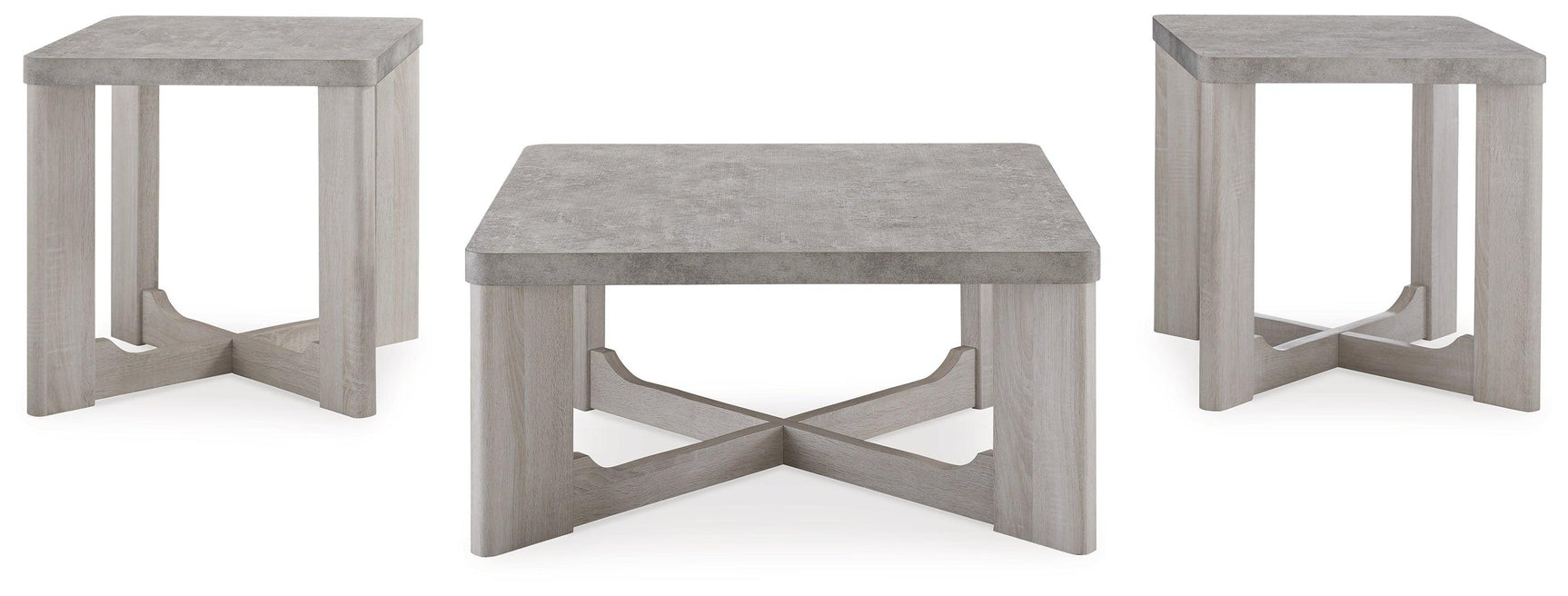 Garnilly Whitewash Table Set - front view of end tables