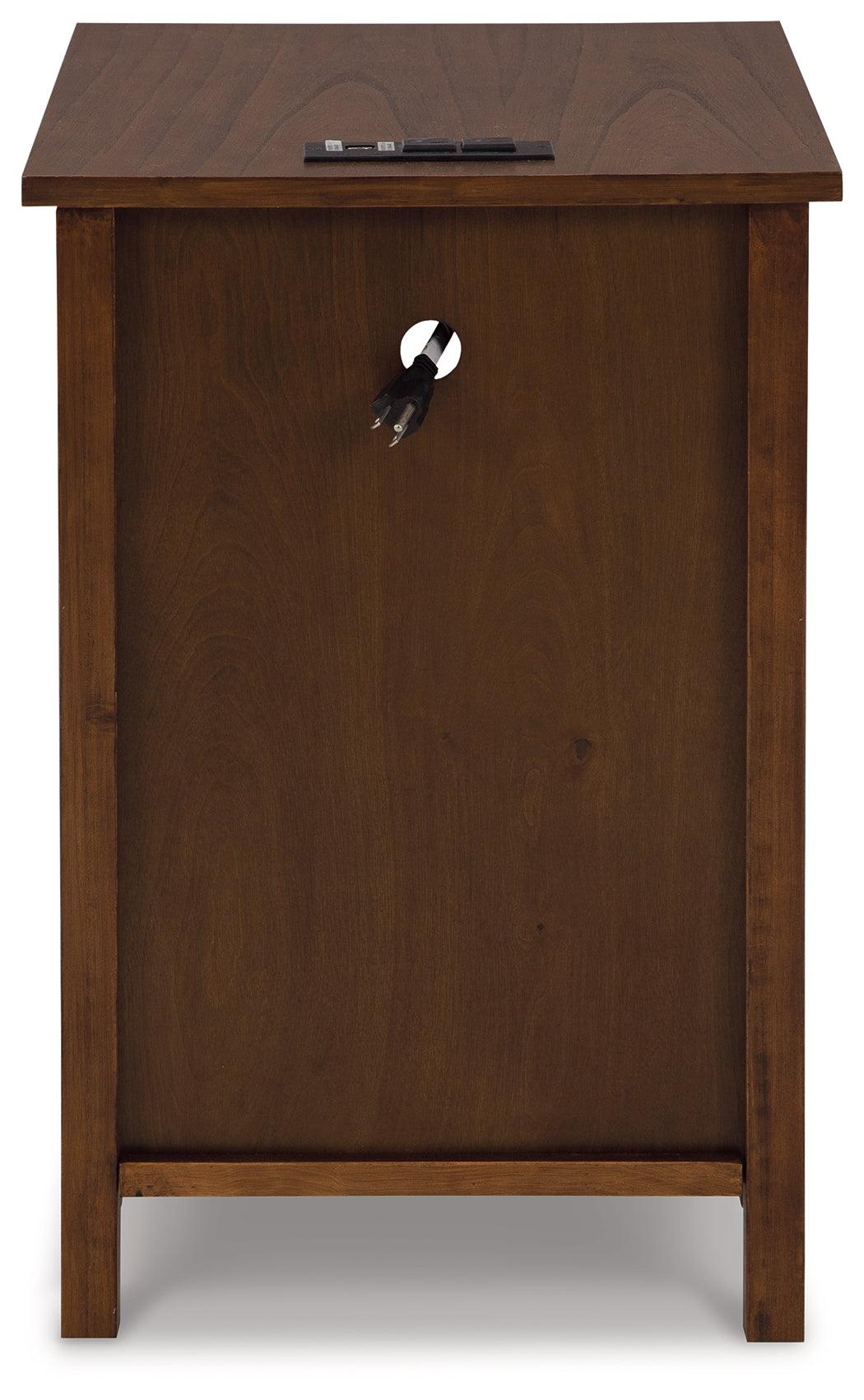 Top view of Treytown Brown Chairside End Table