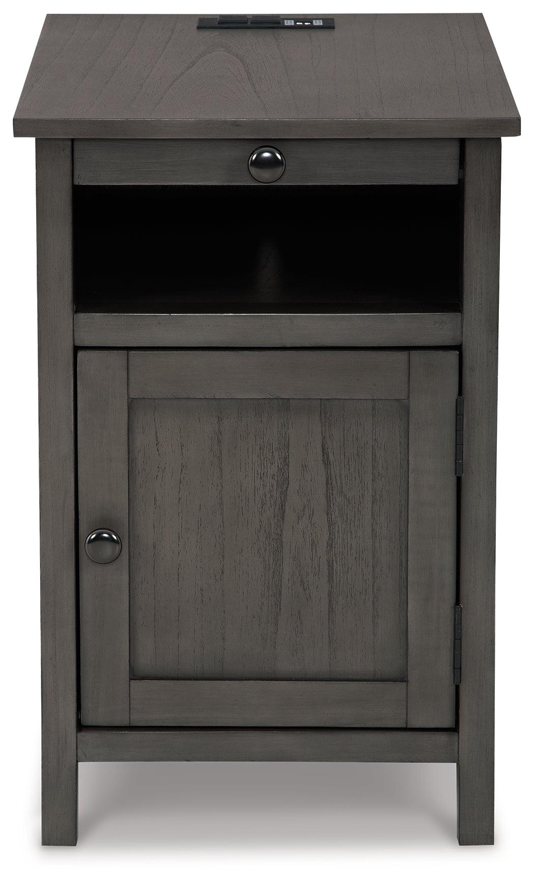 Treytown Gray Chairside End Table head-on view