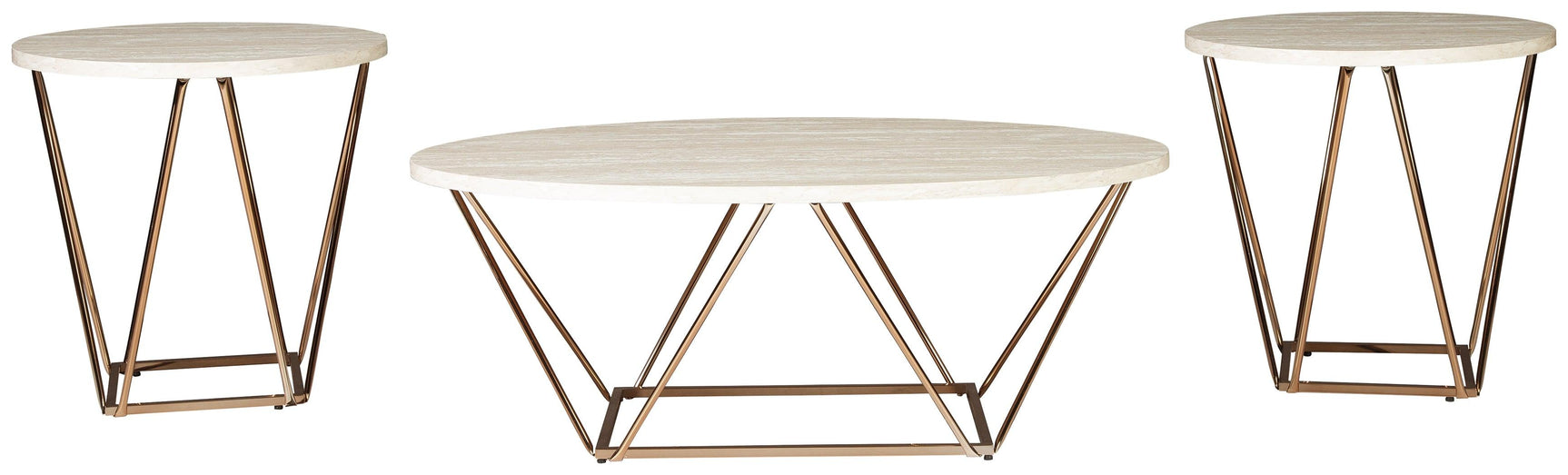 Tarica table set head-on view illustrating two-tone design
