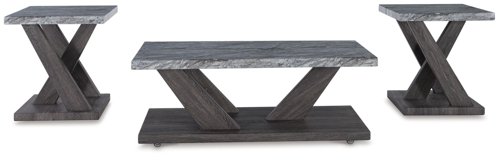 Front angle of Bensonale coffee table showing top and lower shelf