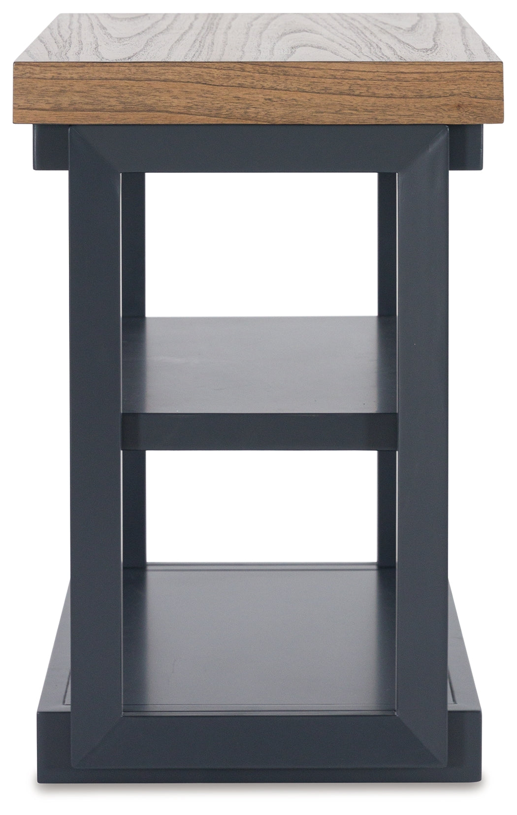 Landocken 3-piece accent table set brown wood tone slate blue
