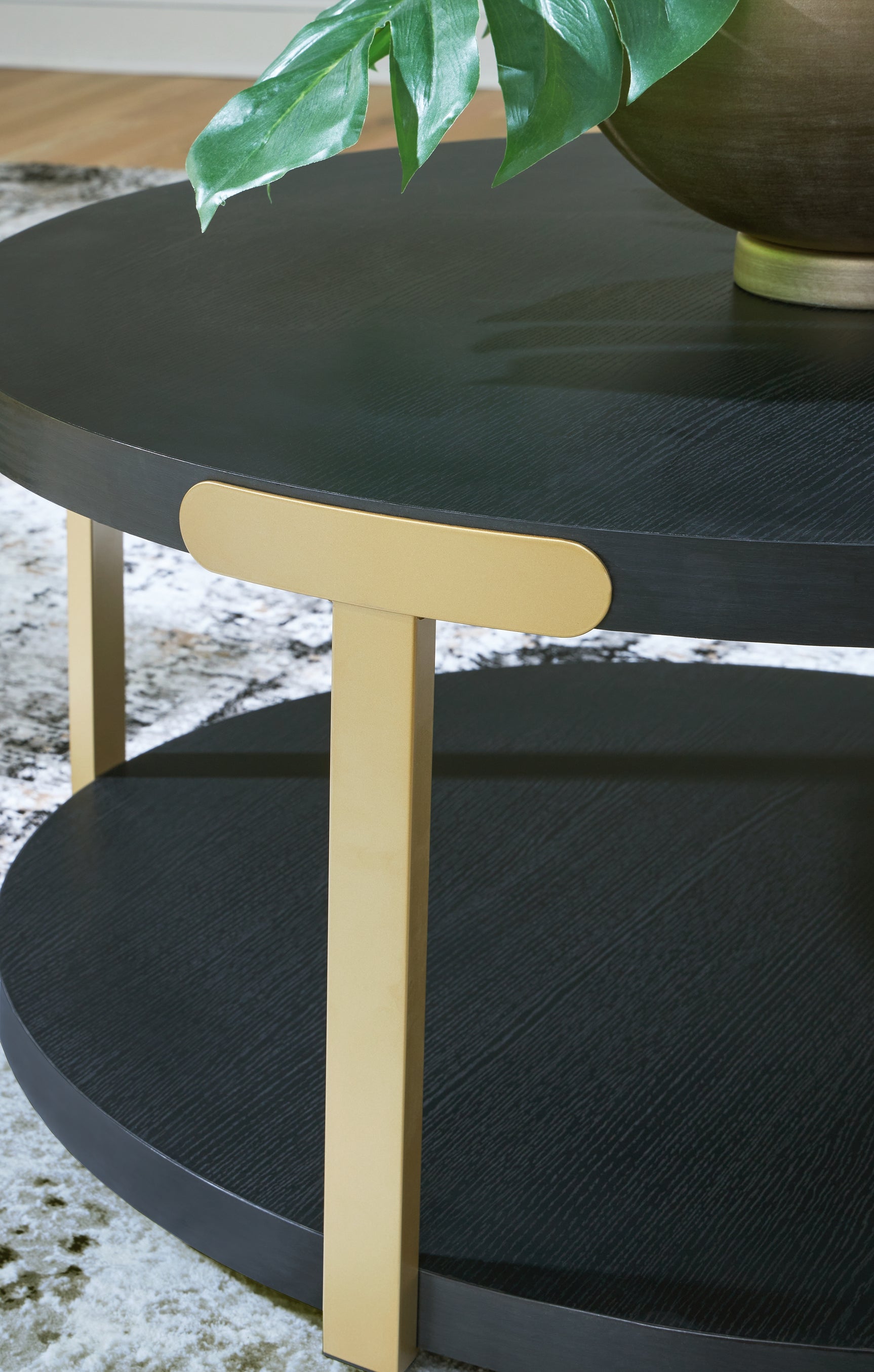 Shylore end table side angle showing shelf