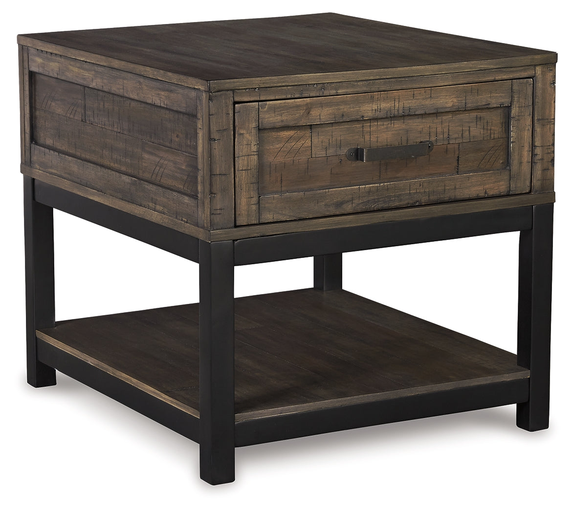 Johurst Grayish Brown Coffee Table with 1 End Table