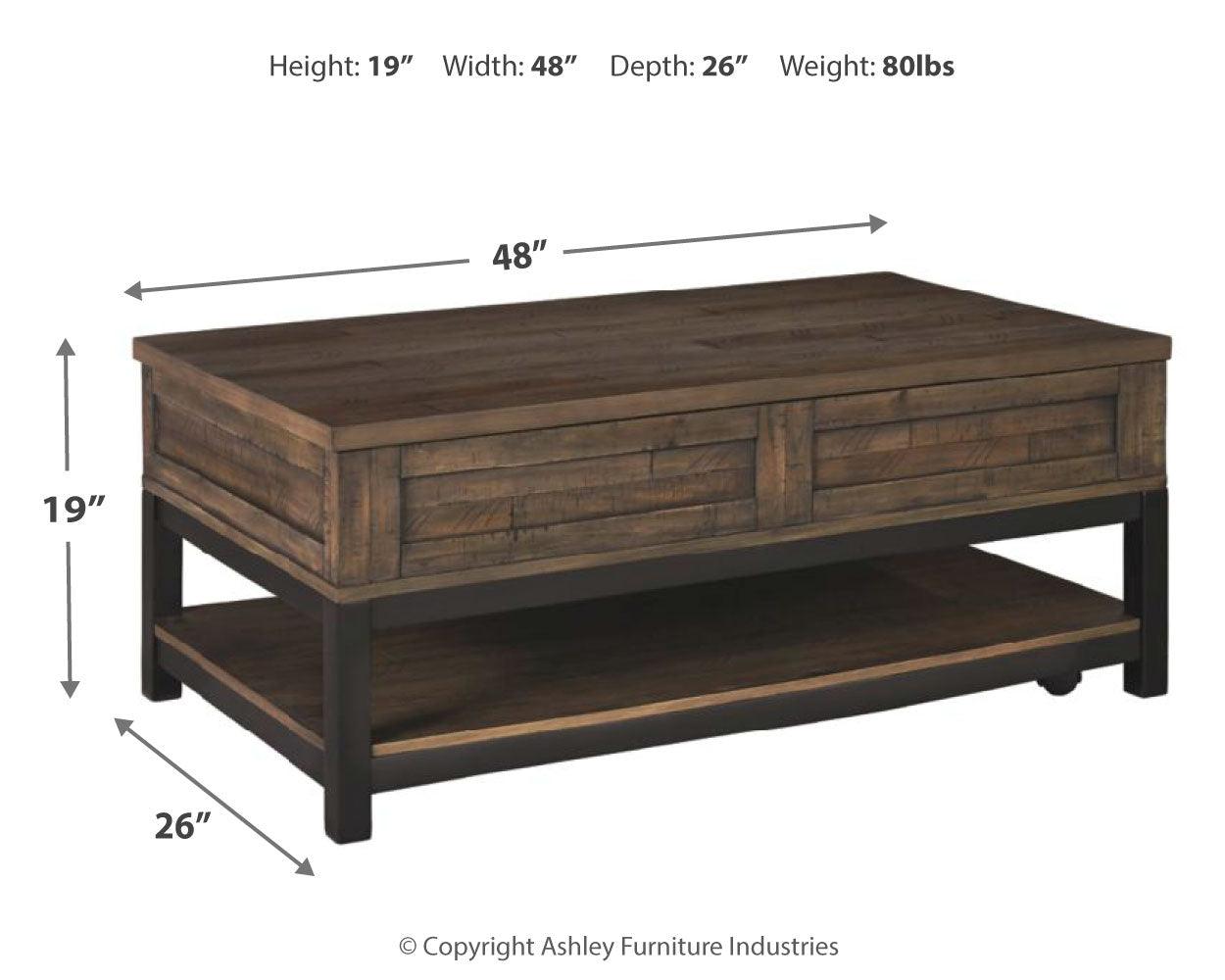 Johurst Coffee Table dimensional drawing