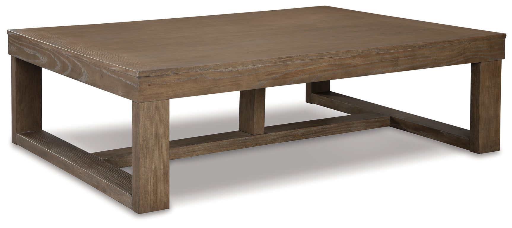 Side angle of Cariton end table in grayish brown finish
