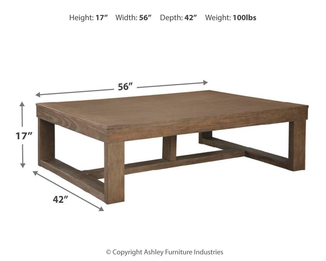 Cariton Coffee Table dimension diagram