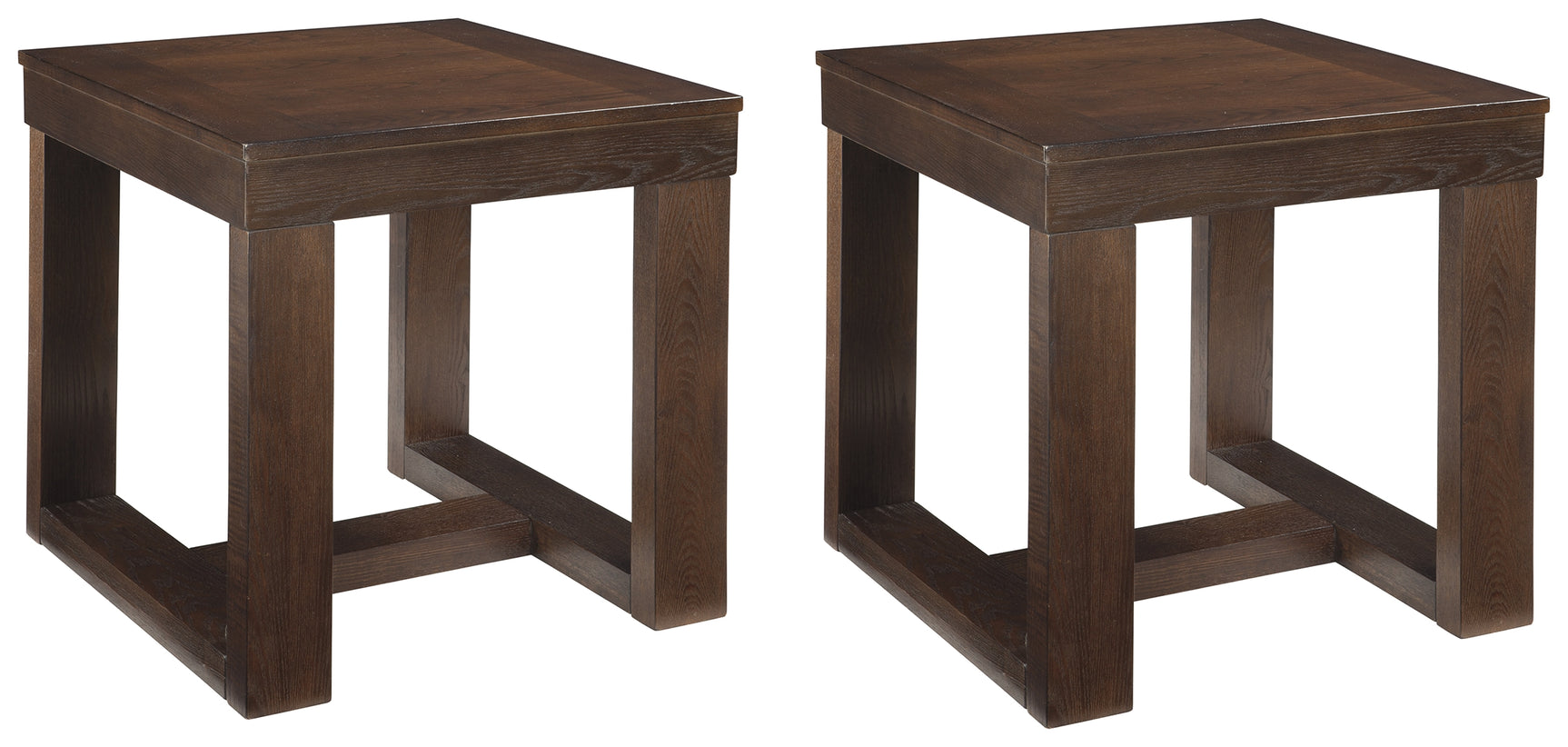 Side angle of Watson dark brown end table showing oil-rubbed finish