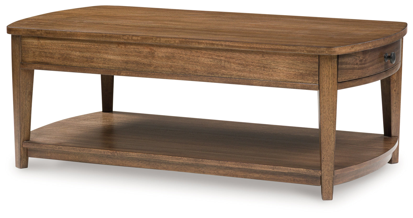 Burkbyer Coffee Table with drawers open displaying storage space