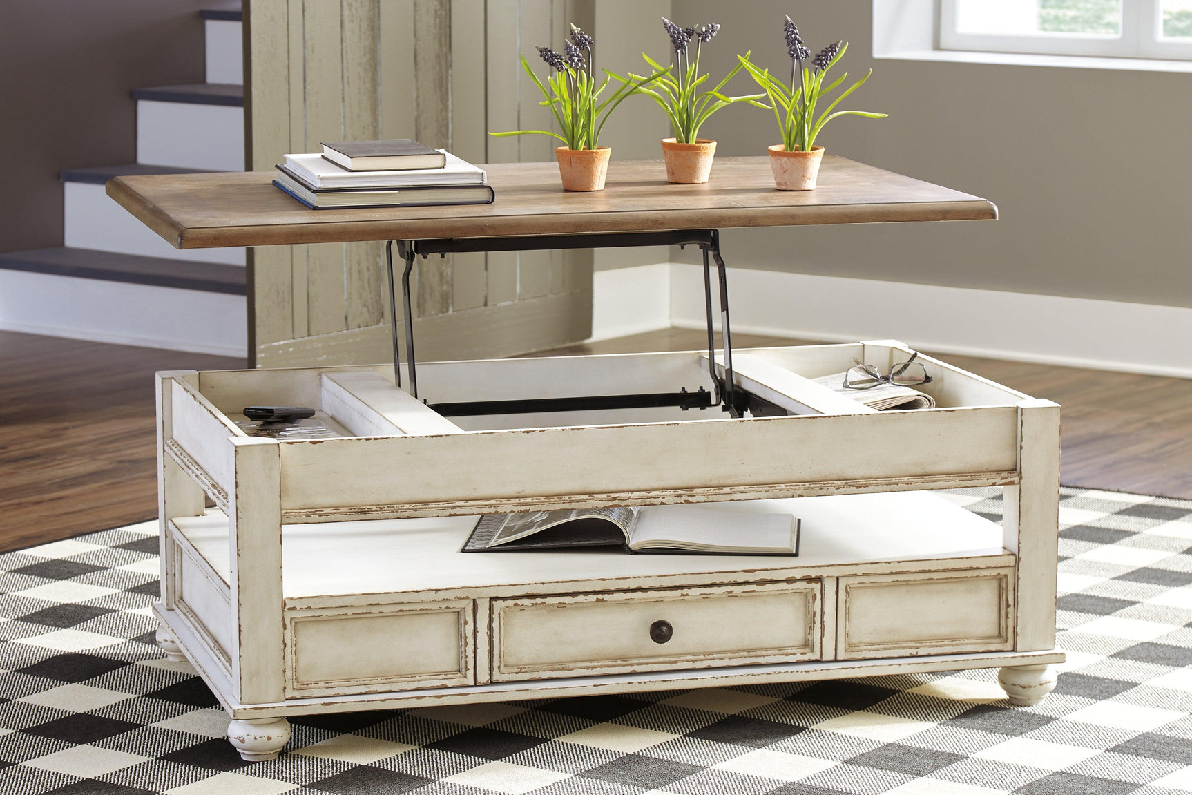 Drawer open showing dovetail construction