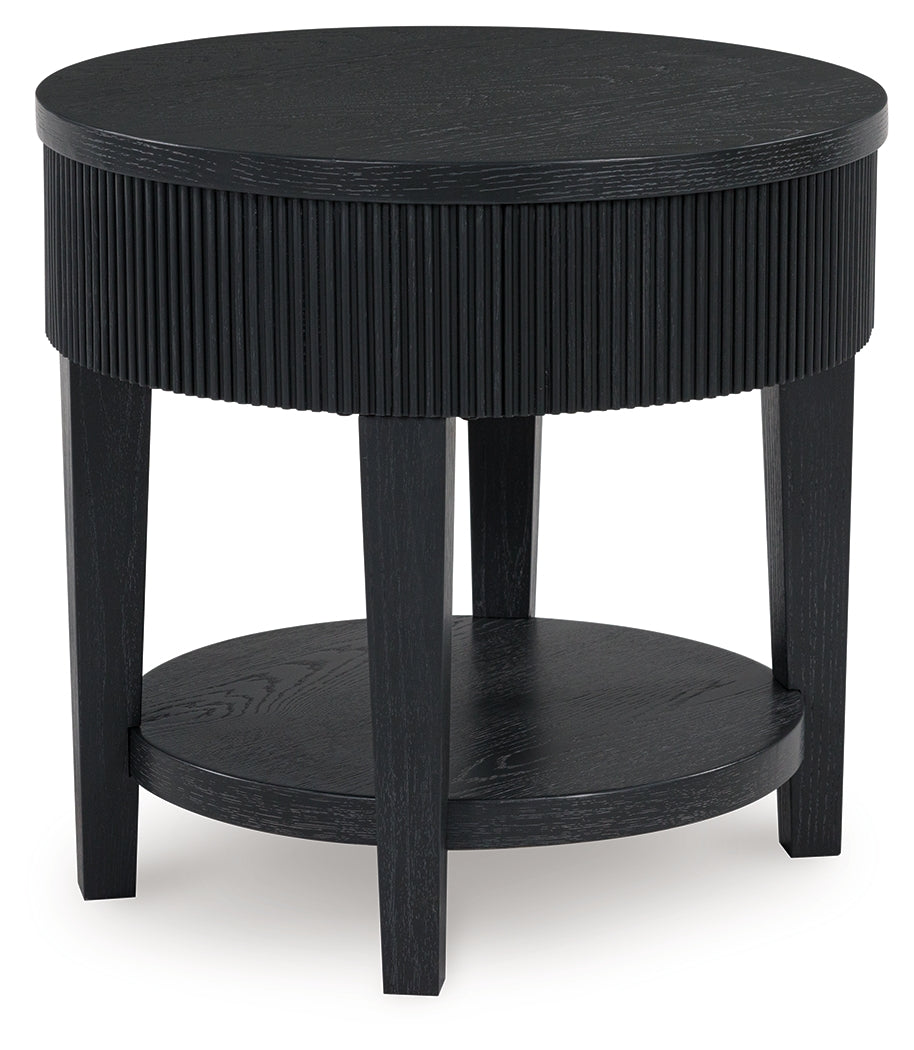 Marstream black coffee table side view