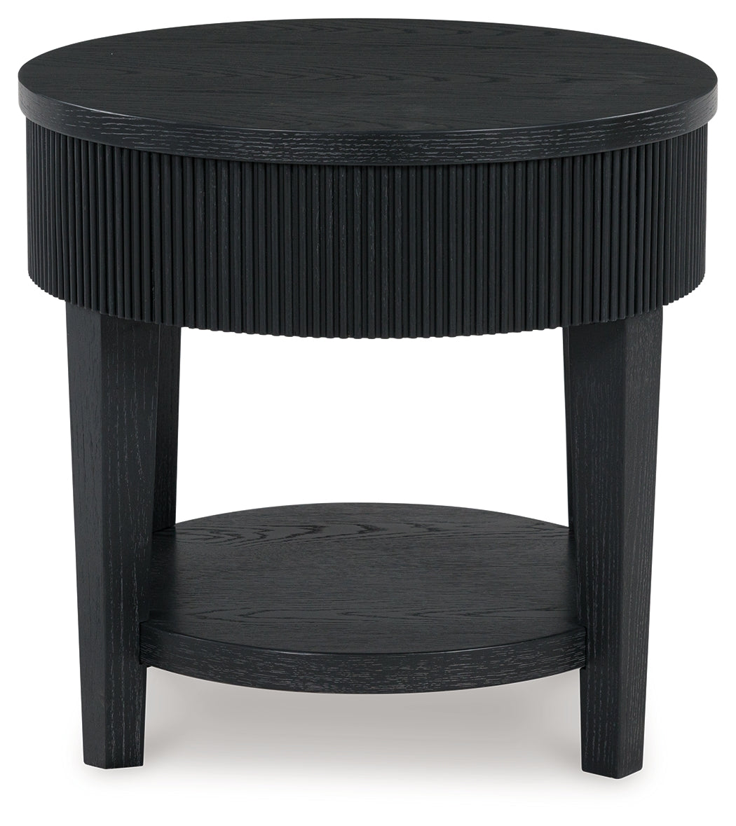Marstream black coffee table drawer open
