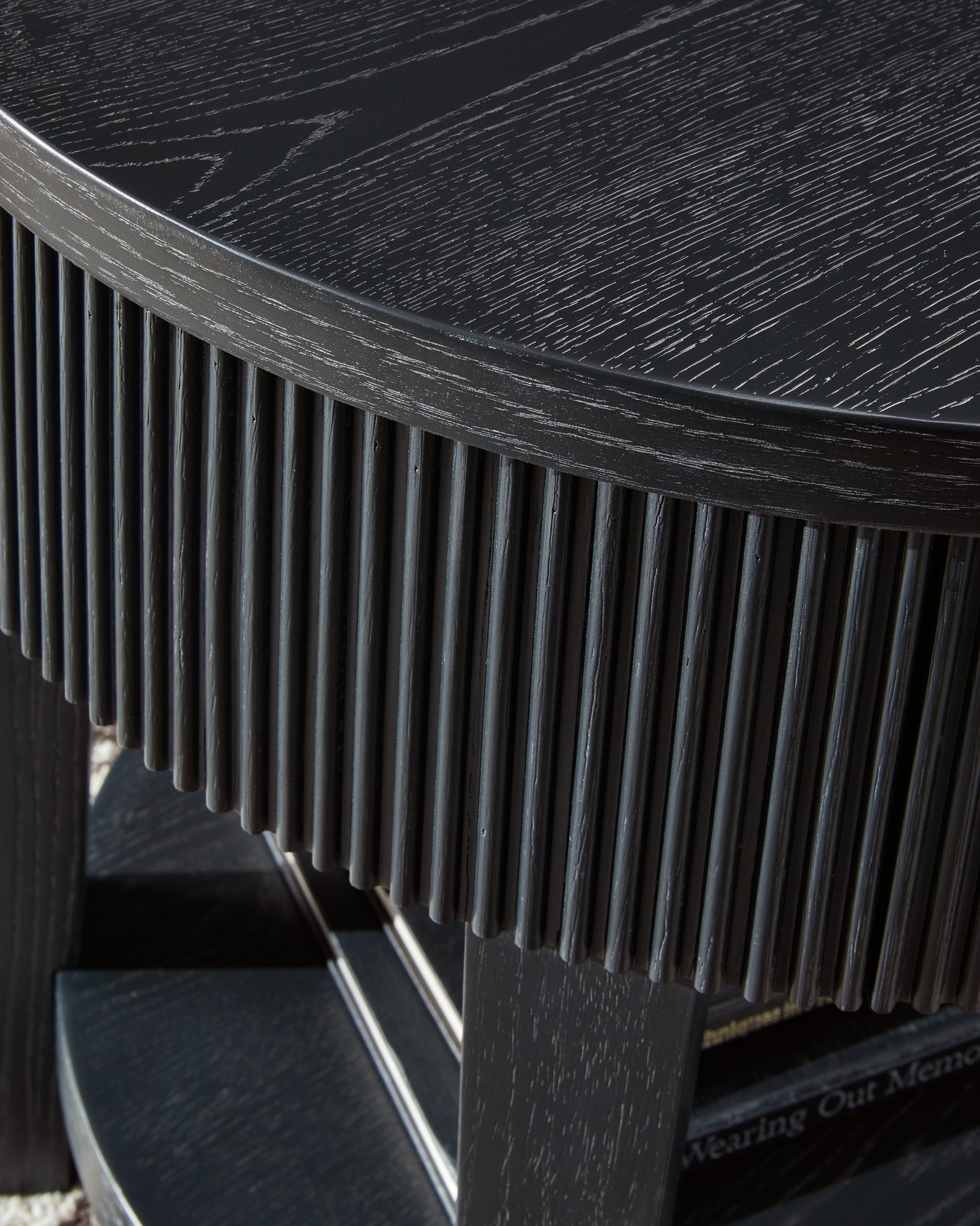 Close-up of drawer dovetail joints on Marstream end table