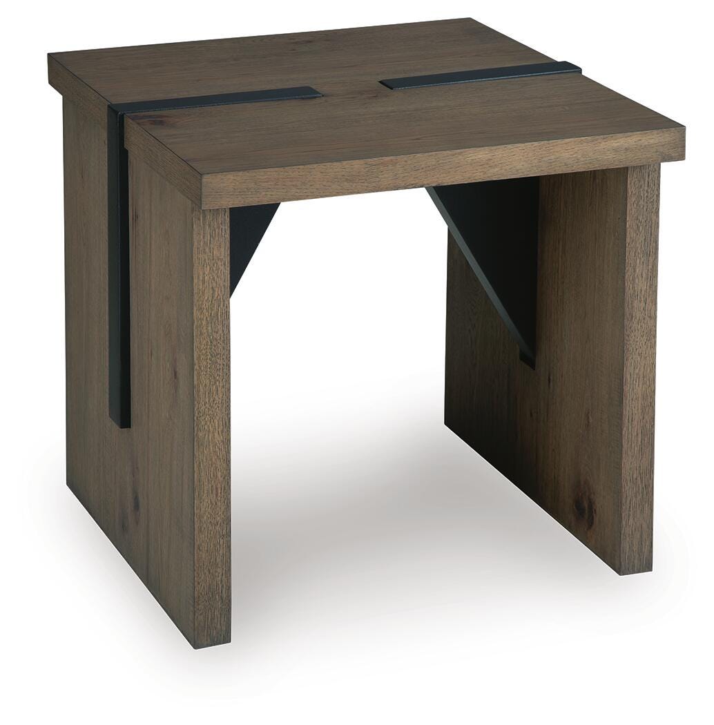 Kandinew Light Brown End Table angled view