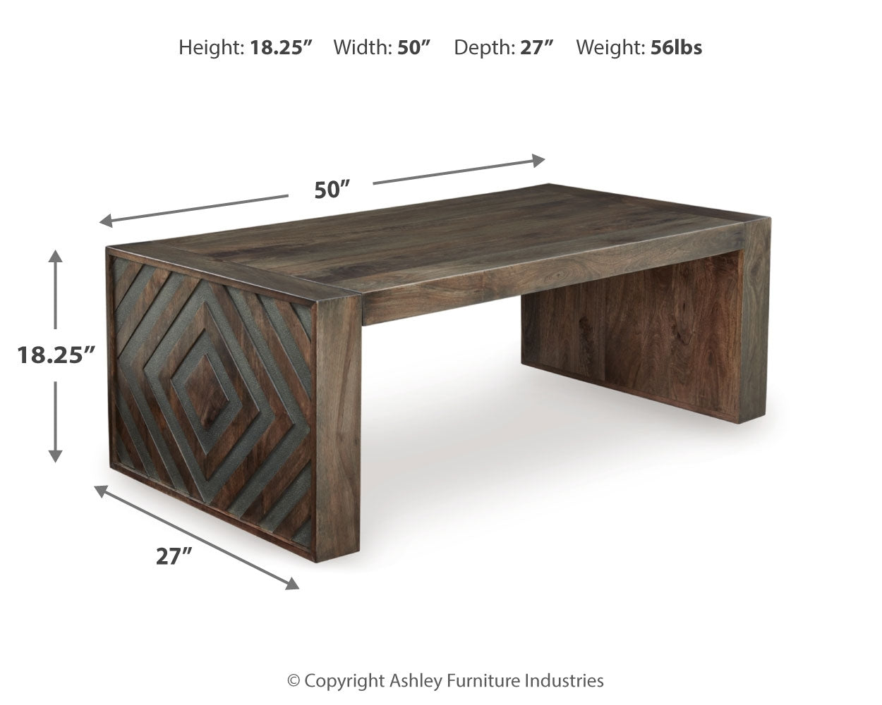 Dreggan coffee table with decor accents