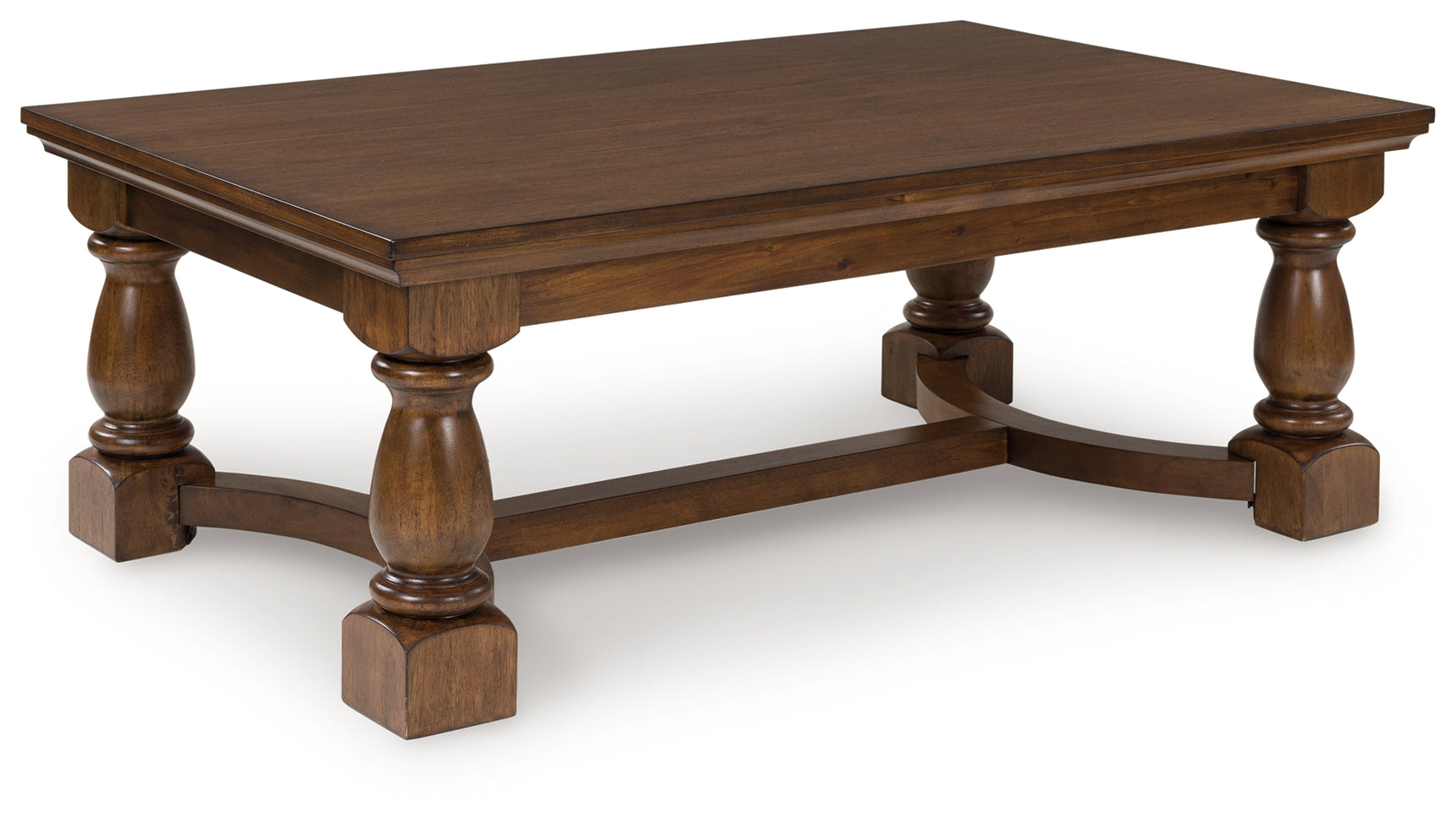 Side view of Sturlayne brown coffee table