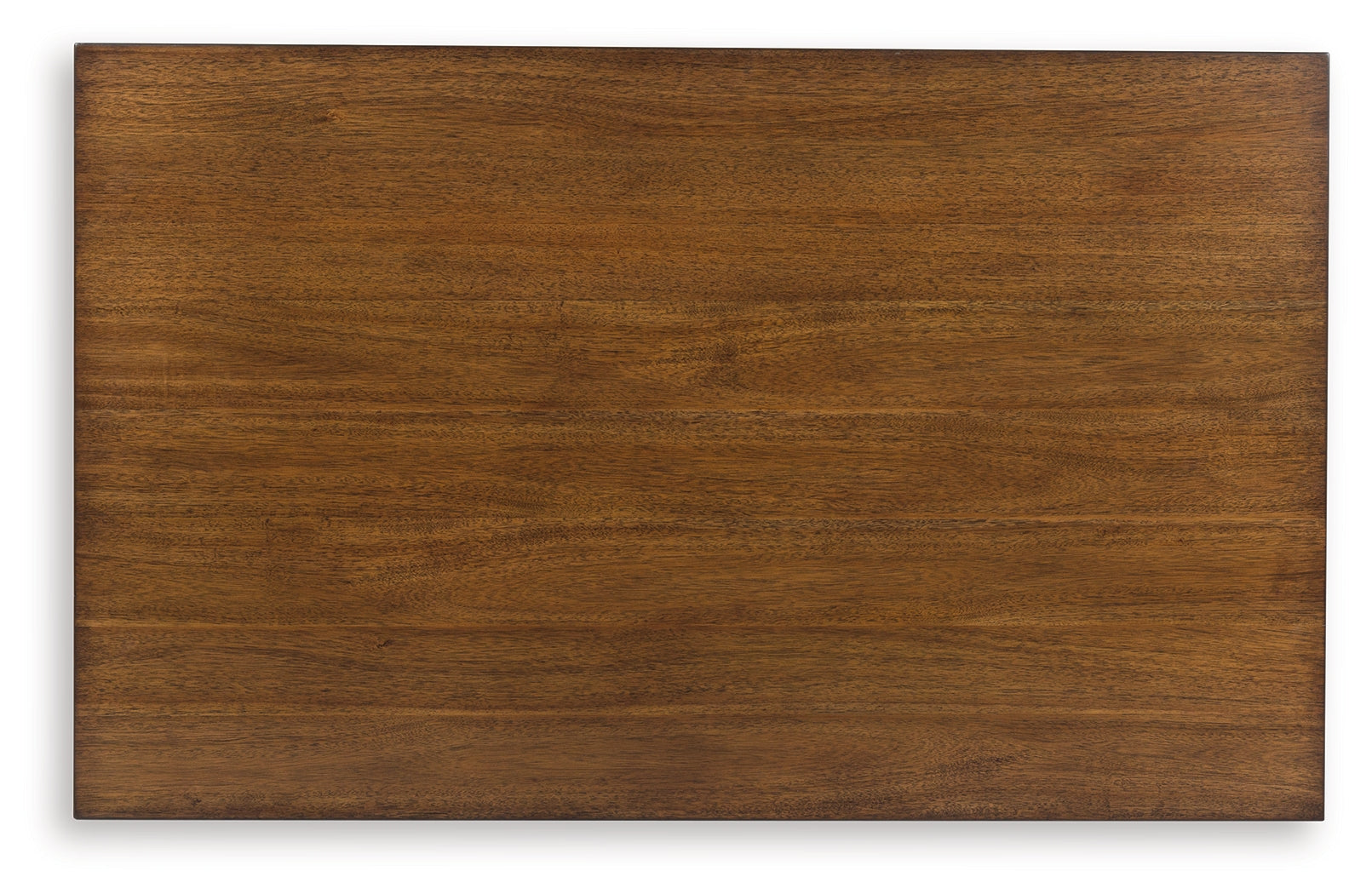 Close-up of Sturlayne brown coffee table finish texture