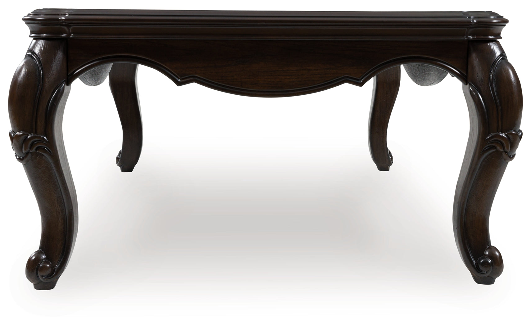 Maylee Coffee Table dark brown traditional style angled view