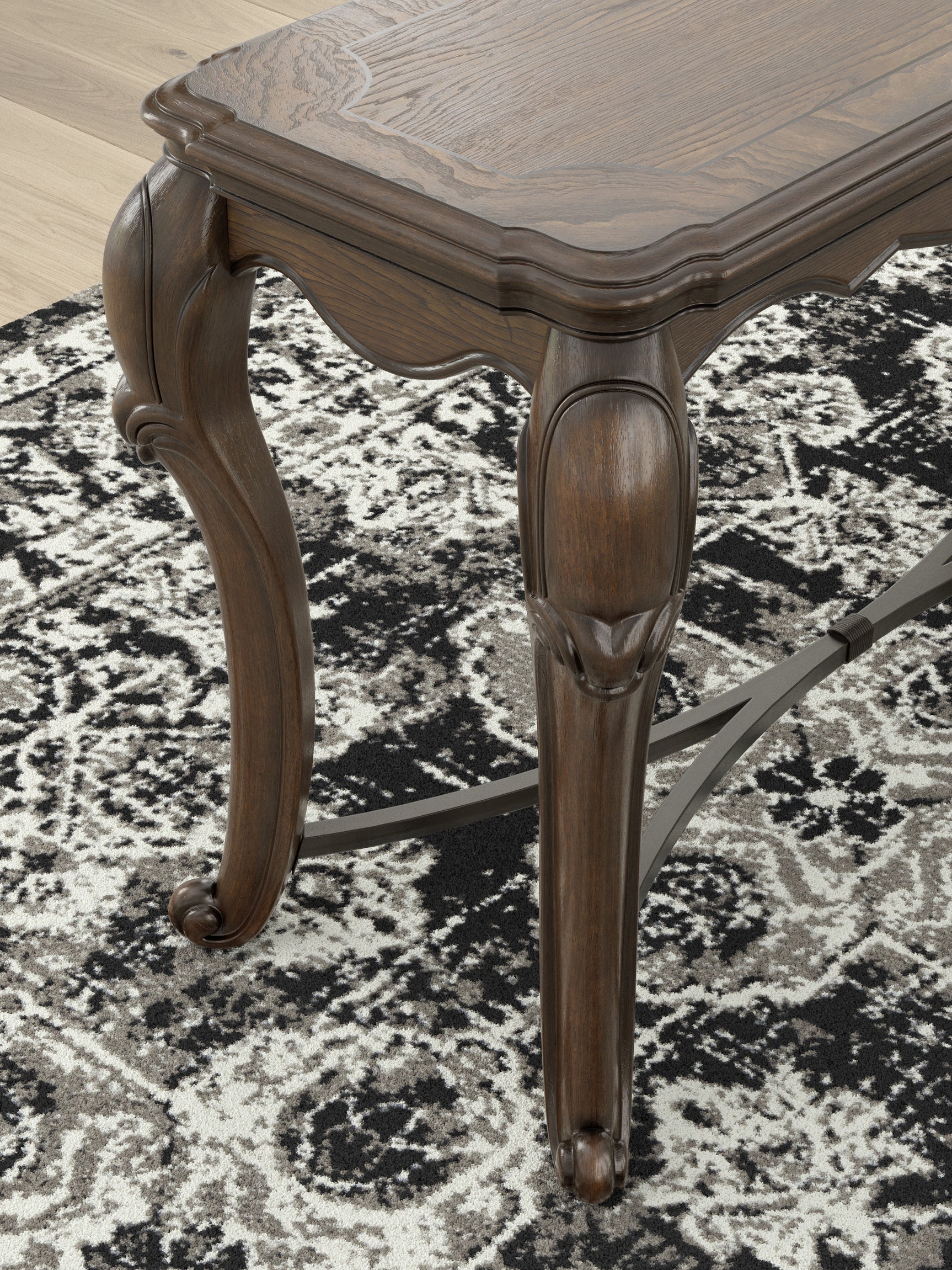 Maylee Traditional Dark Brown Sofa Table front view