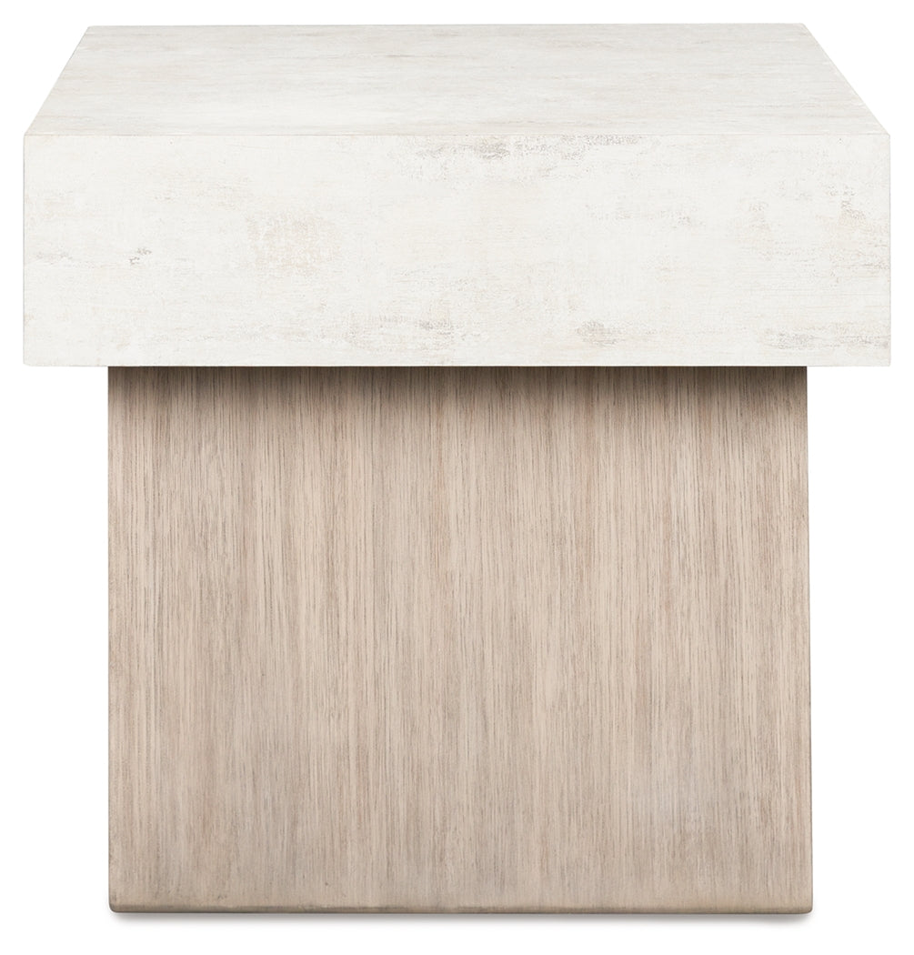 Jorlaina End Table with decorative accents front