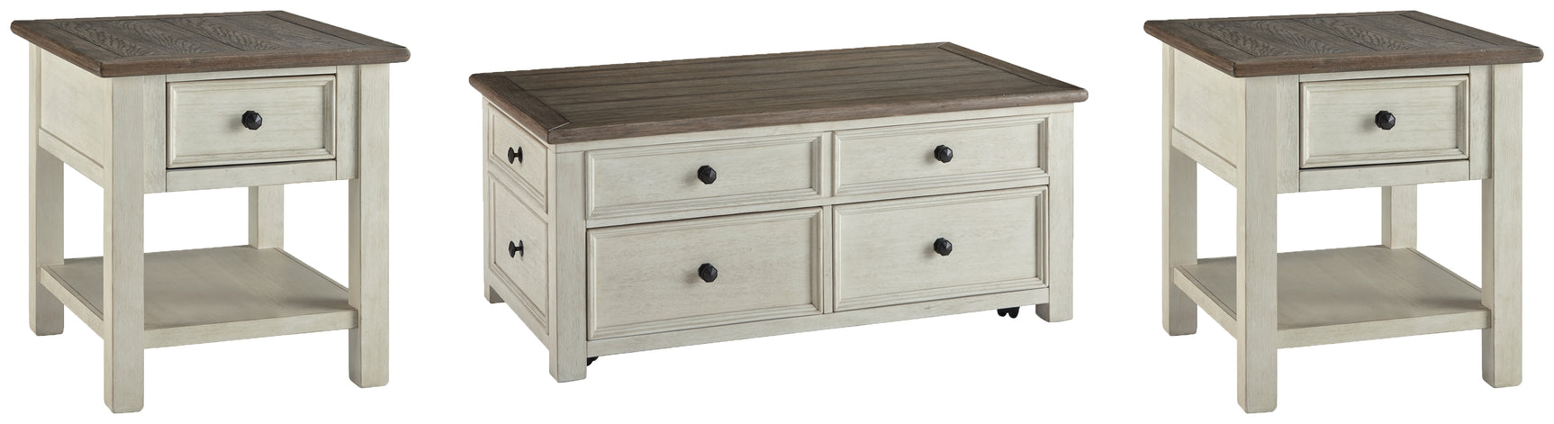 Bolanburg coffee and end table set angled view