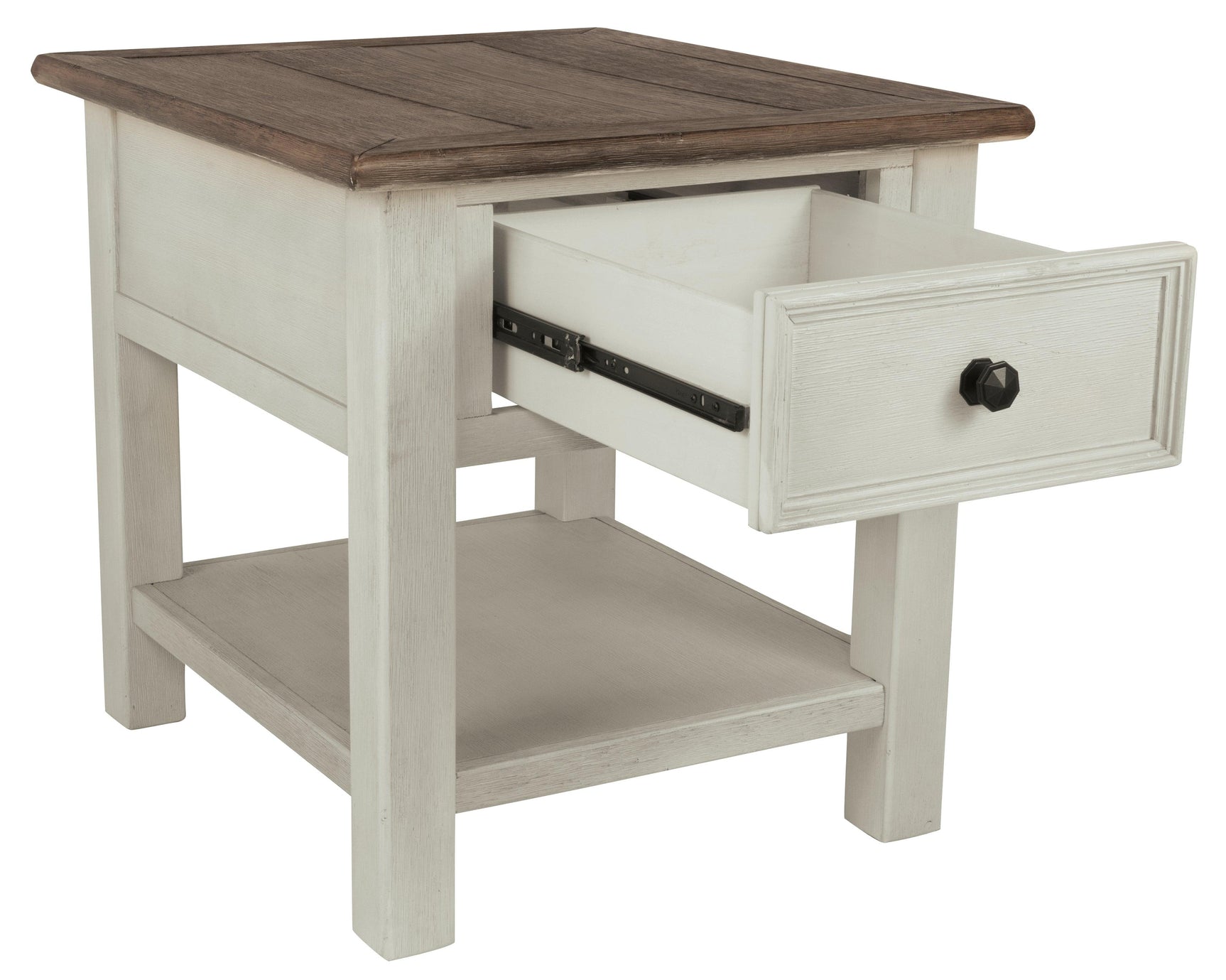 Back view of Bolanburg Two-tone End Table