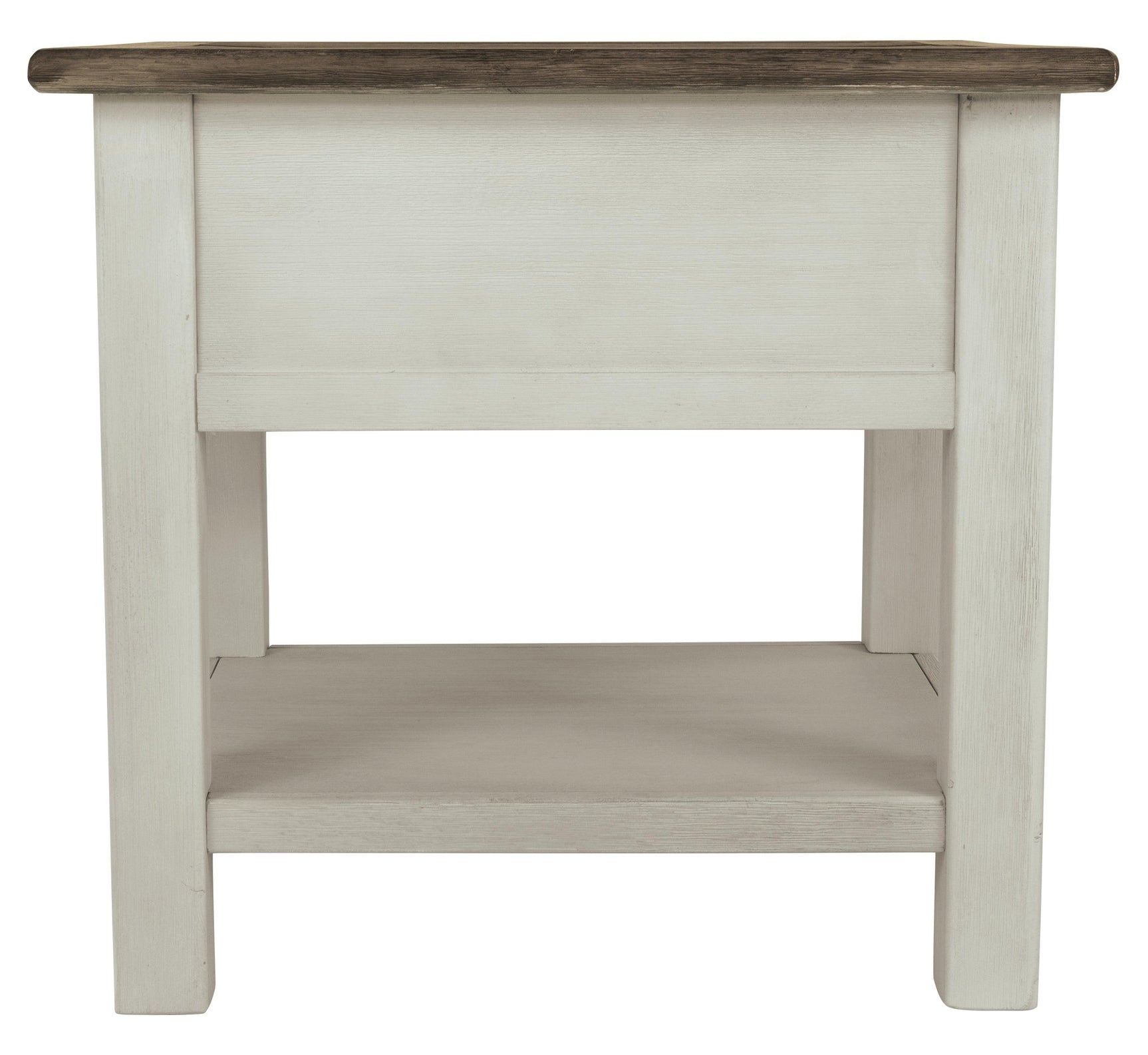 Front view of Bolanburg chairside end table in two-tone finish
