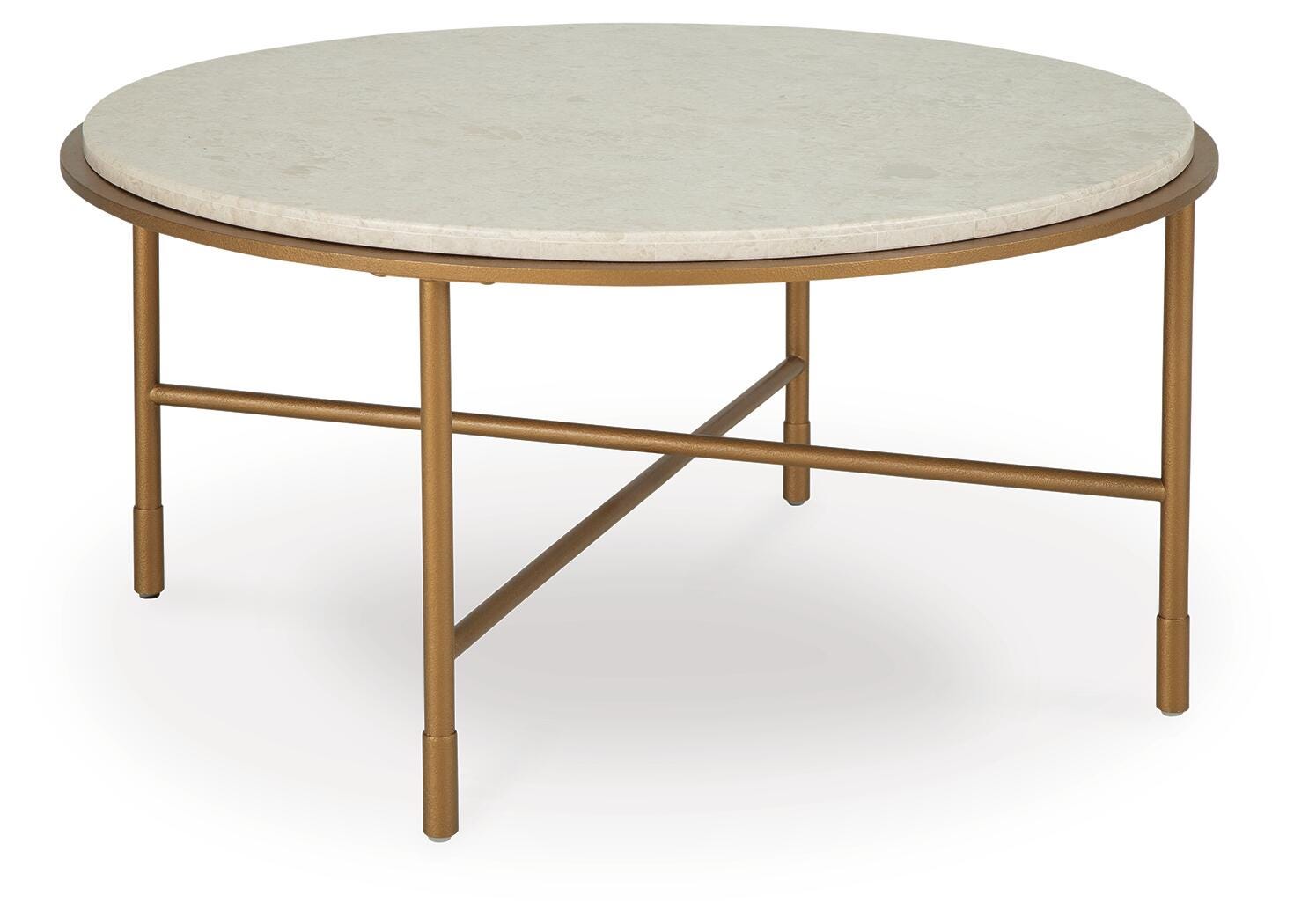Alben Antique Gold Coffee Table angled view