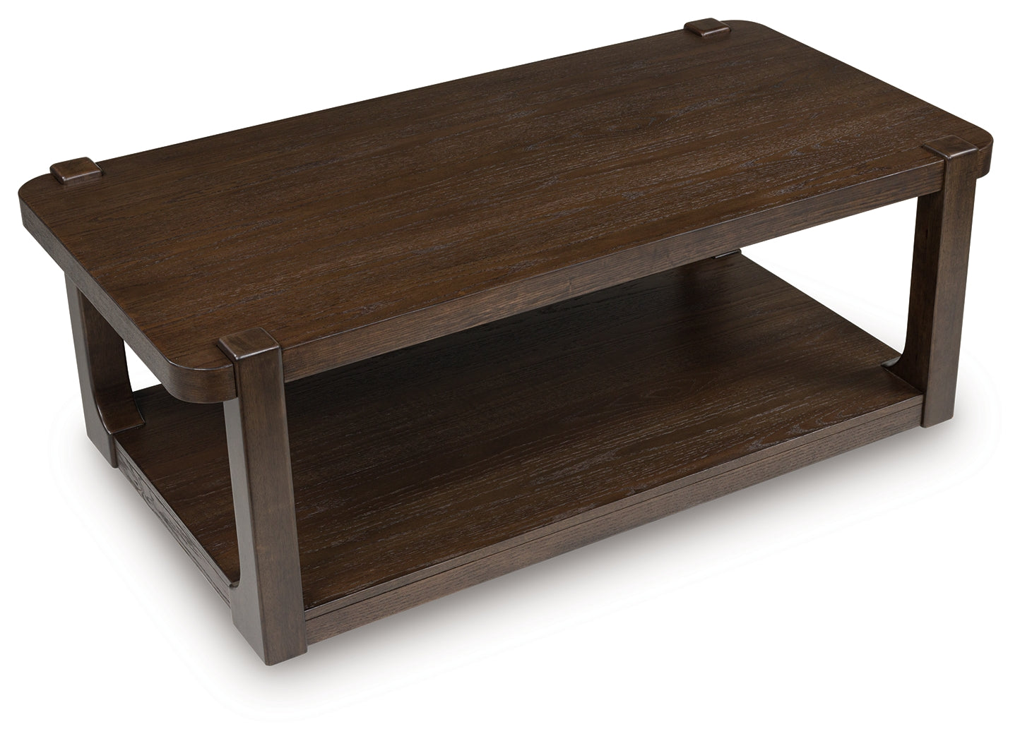 Breckington Coffee Table top view showing wood grain